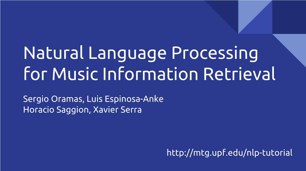 Natural Language Processing for Music Information Retrieval