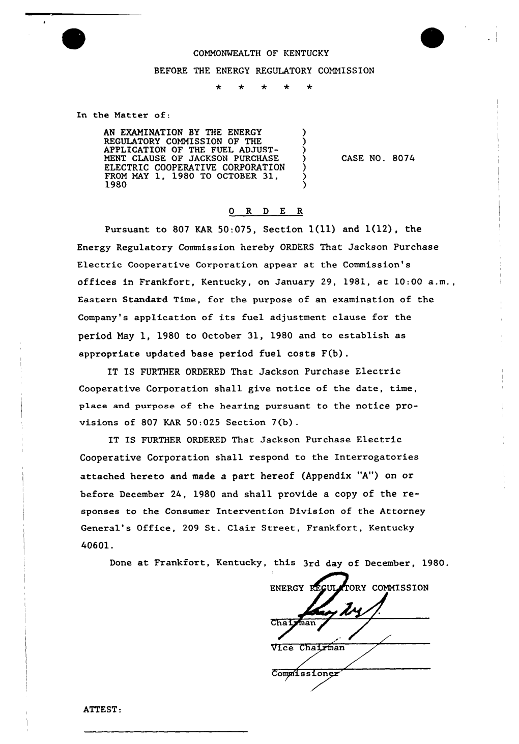 Period Nay 1, 1980 to October 31, 1980 and to Establish As Appropriate Updated Base Period Fuel Costs F(B)