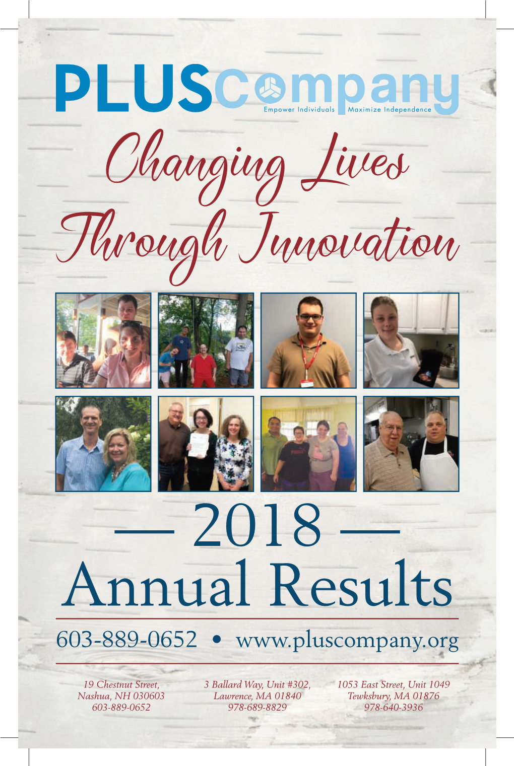 — 2018 — Annual Results 603-889-0652 •