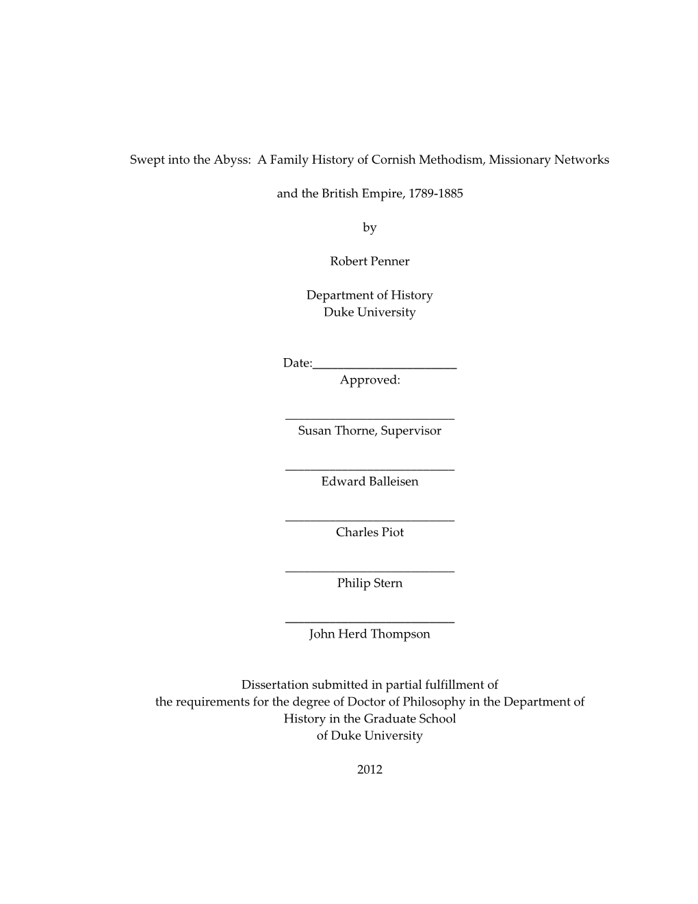 Duke University Dissertation Template