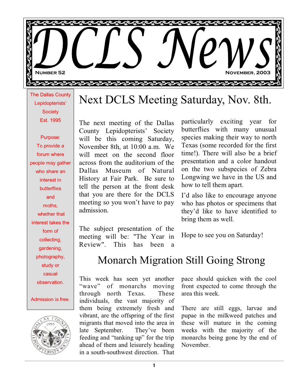 DCLS NEWS November, 2003