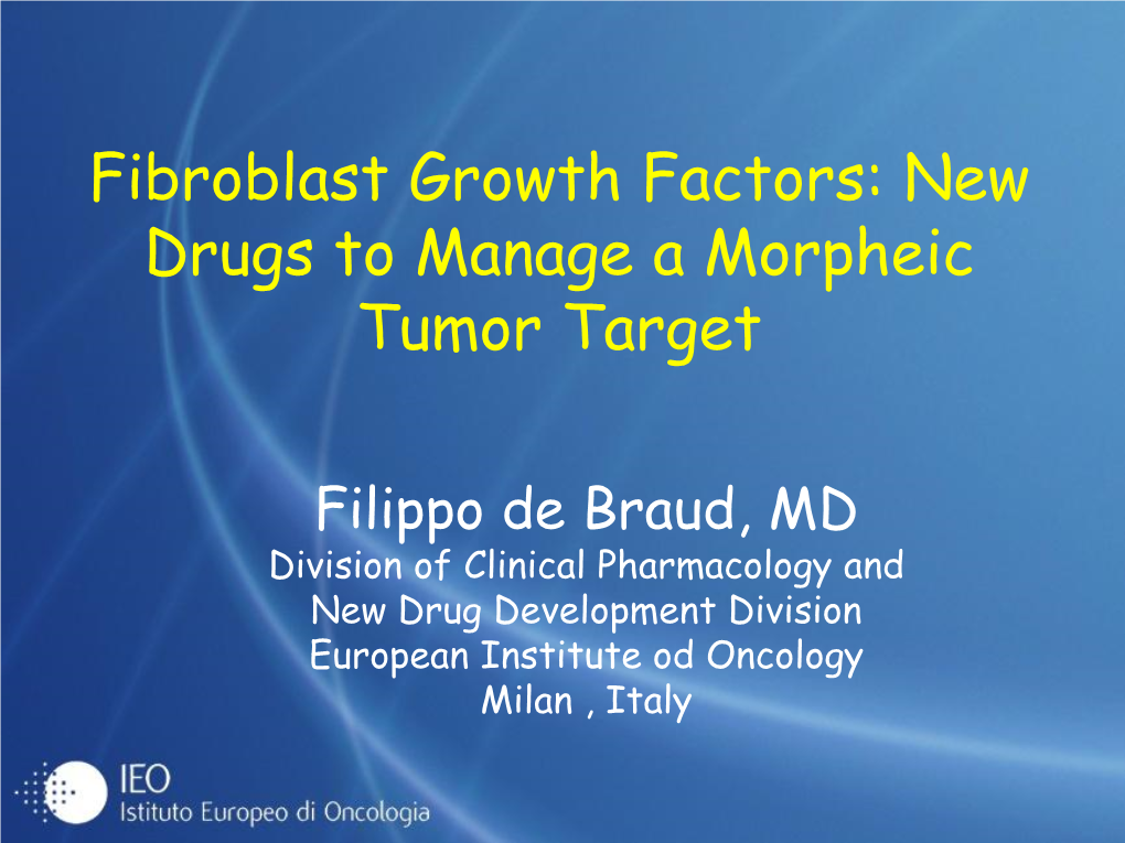TAT 2011 Presentation: Fibroblast Growth Factors: New Drugs To