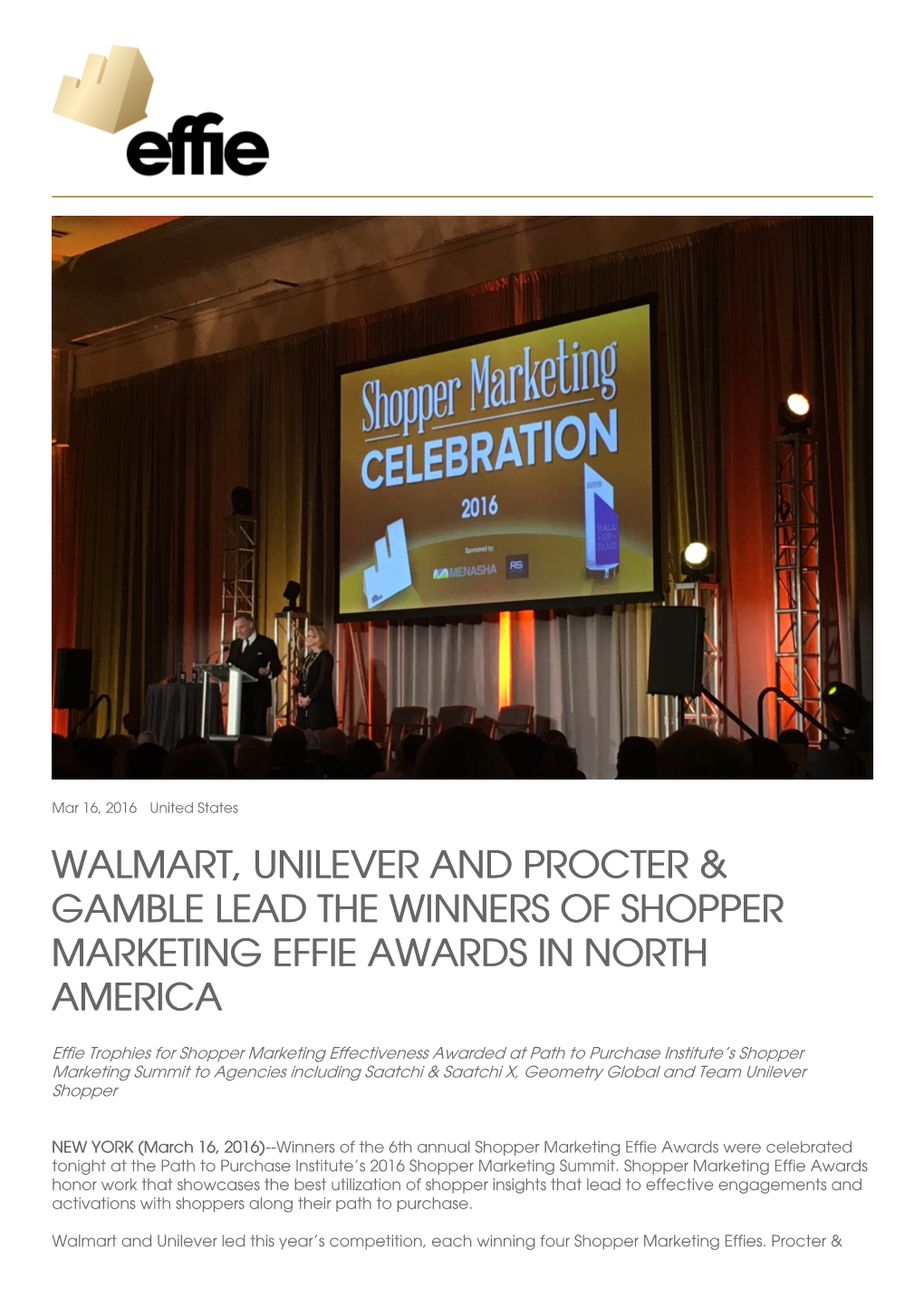 Walmart, Unilever and Procter & Gamble Lead the Winners of Shopper