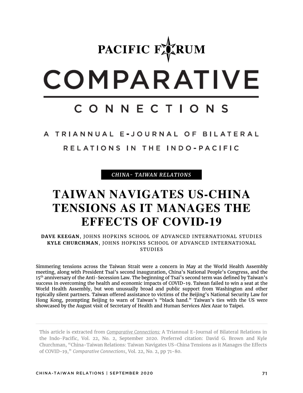 Chronology of China-Taiwan Relations