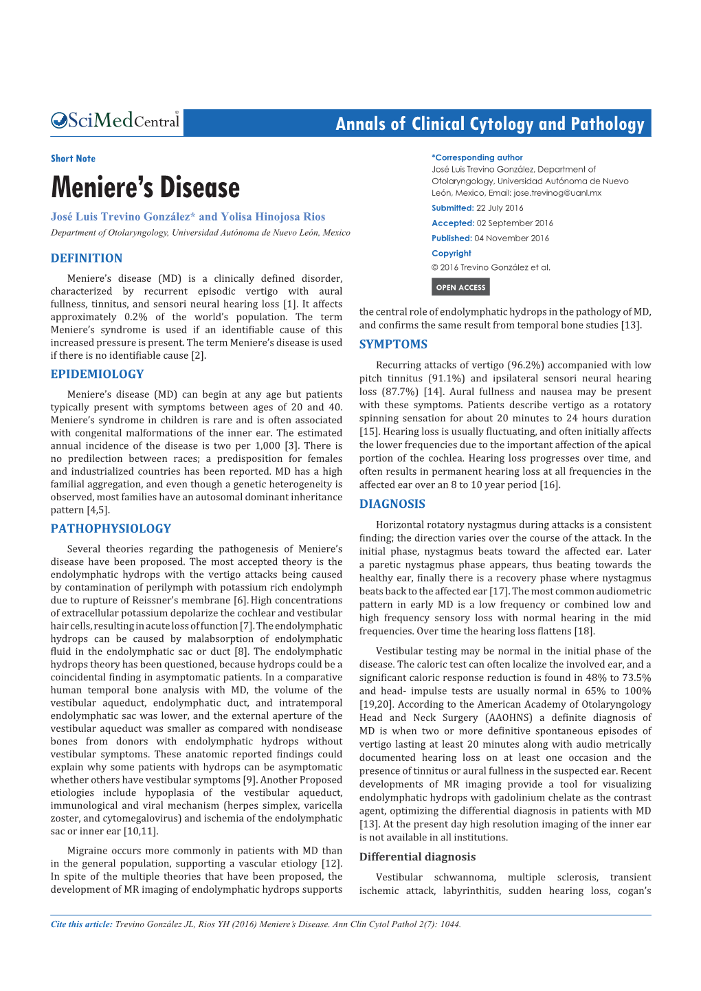 Meniere's Disease