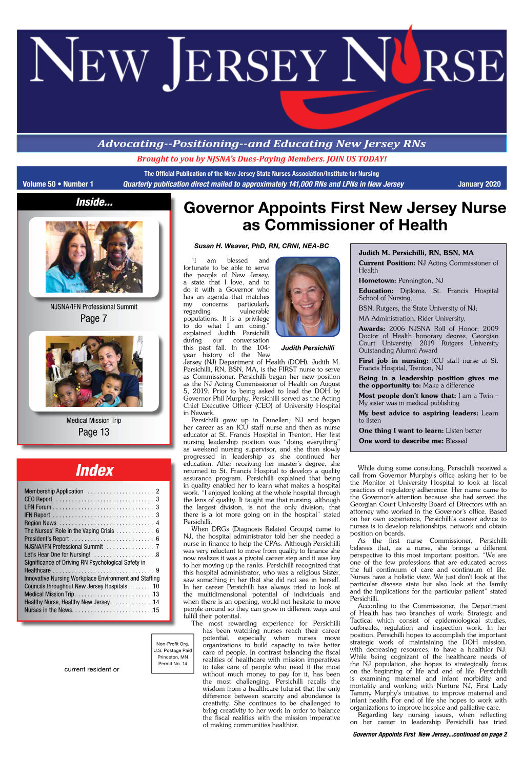 Governor Appoints First New Jersey Nurse As Commissioner of Health