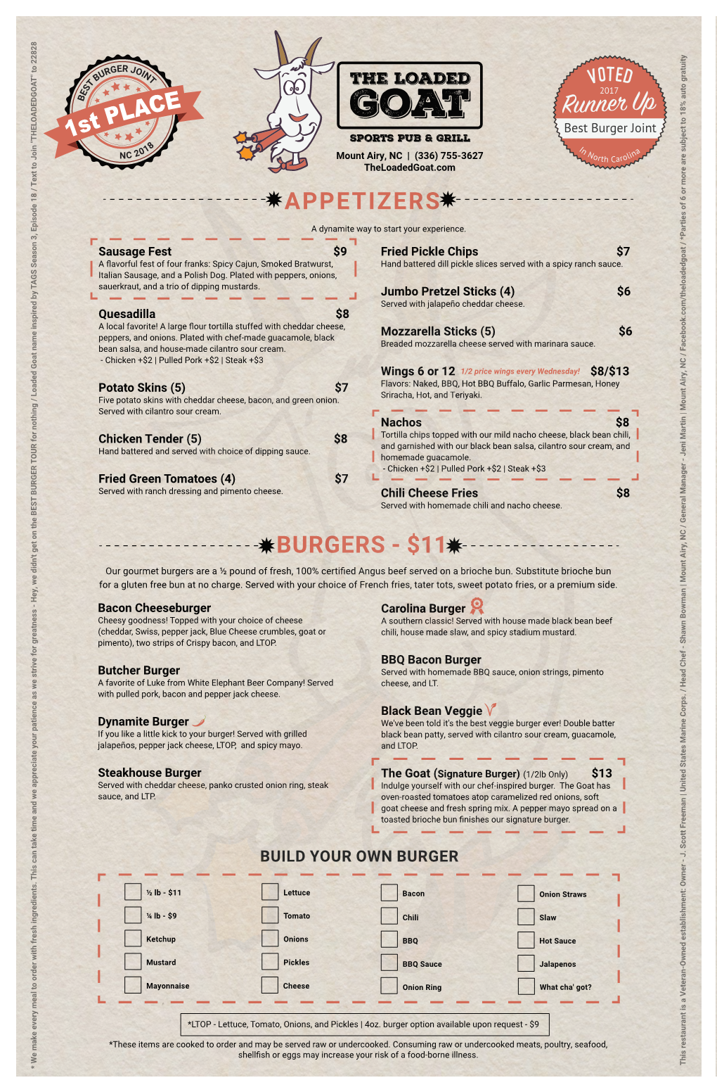 02.21.19 Loaded Goat Menu Front&Back