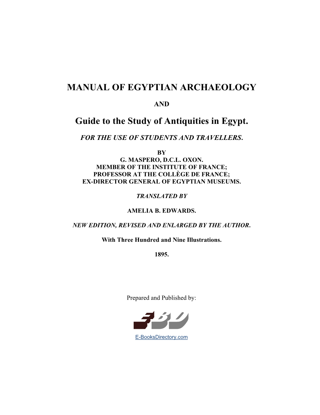 Manual of Egyptian Archaeology