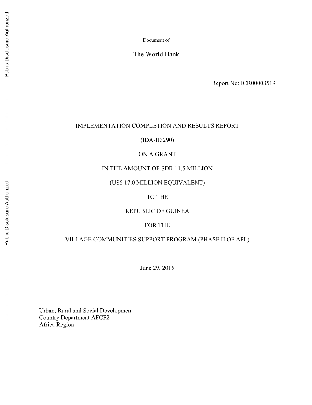 World Bank Document