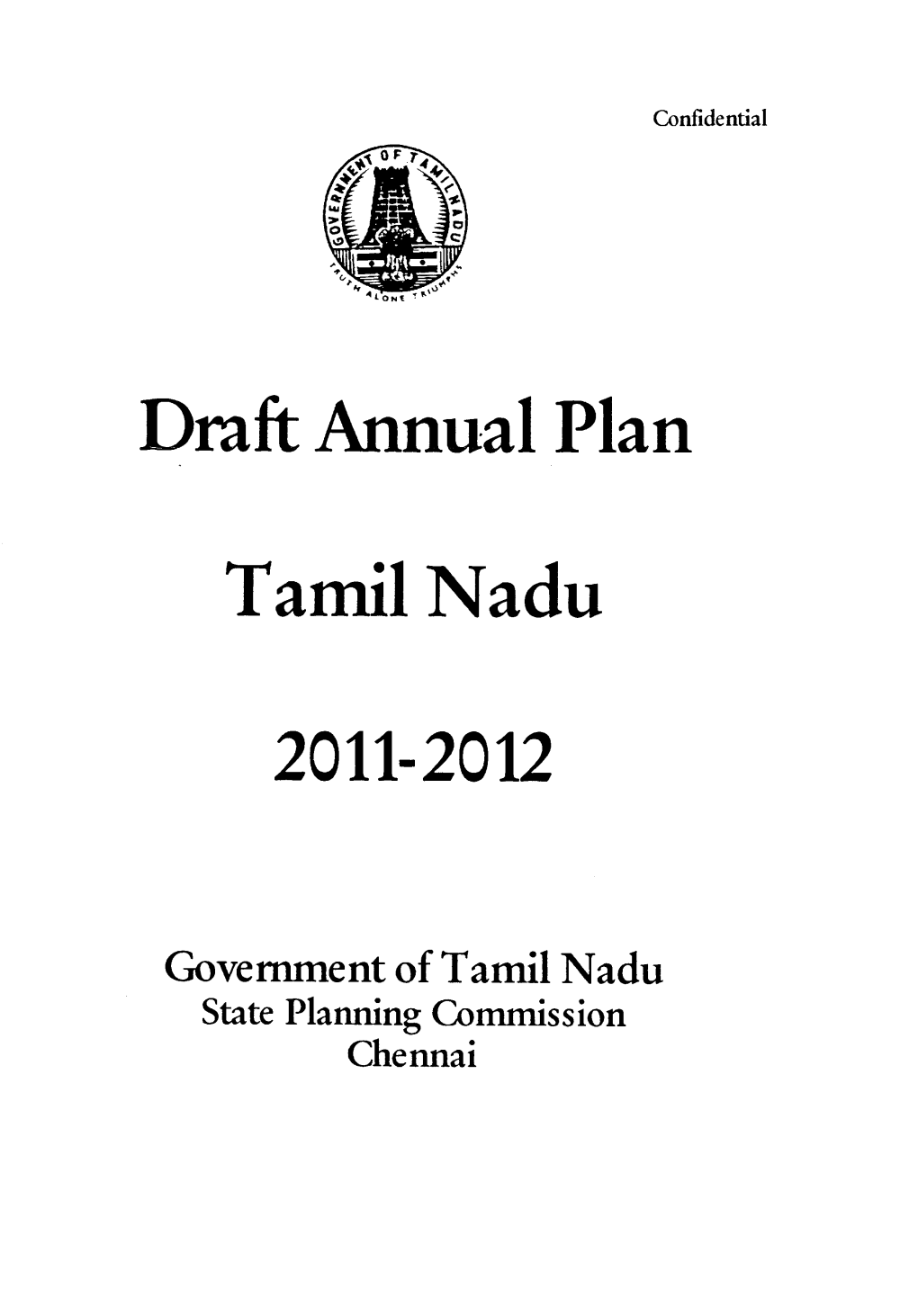 Draft Annual Plan Tamil Nadu