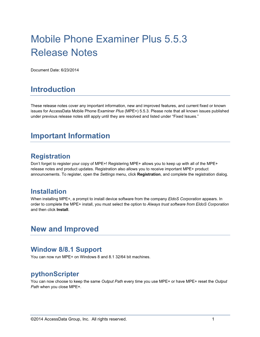 Mobile Phone Examiner Plus 5.5.3 Release Notes