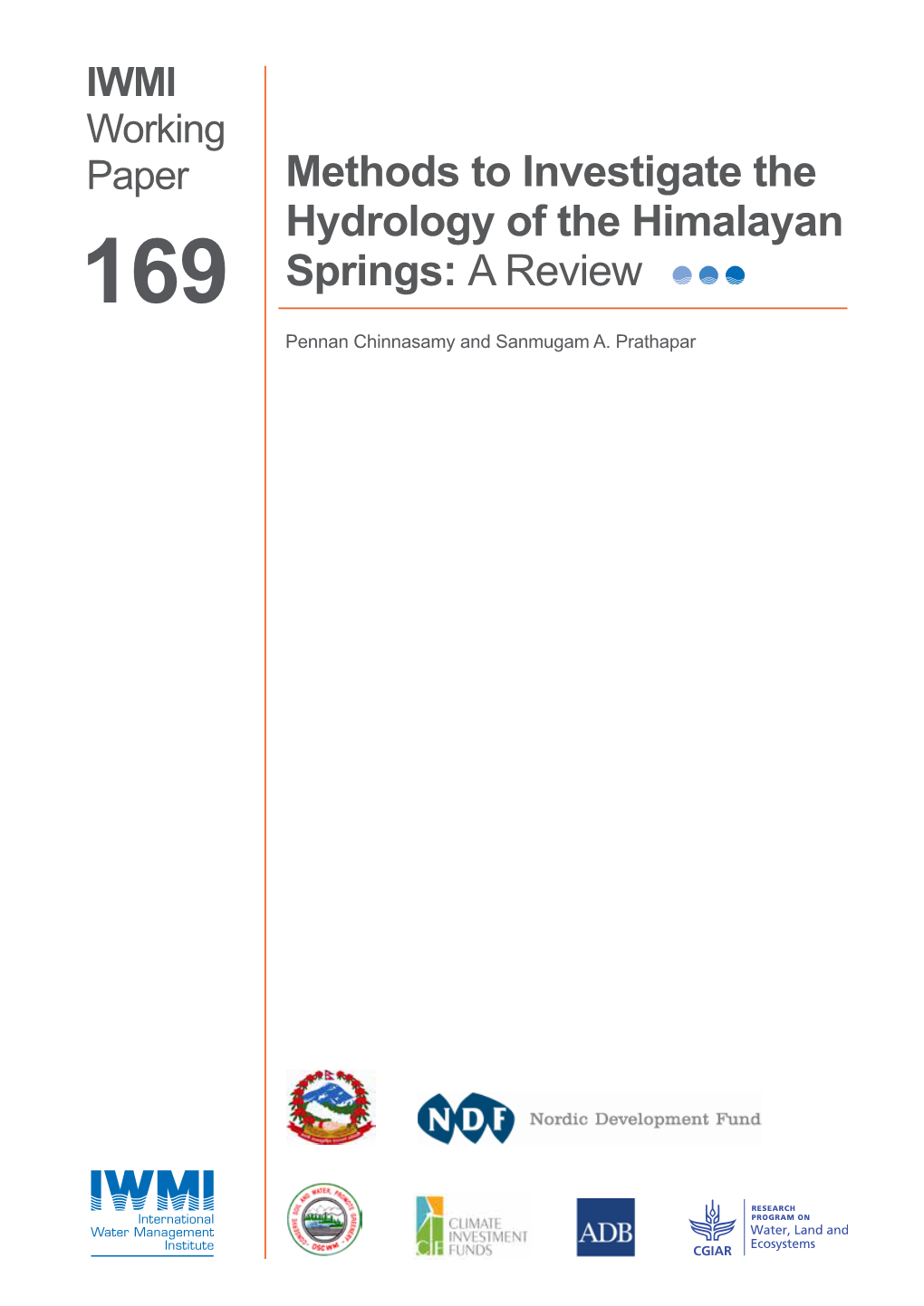 Methods to Investigate the Hydrology of the Himalayan Springs: a Review