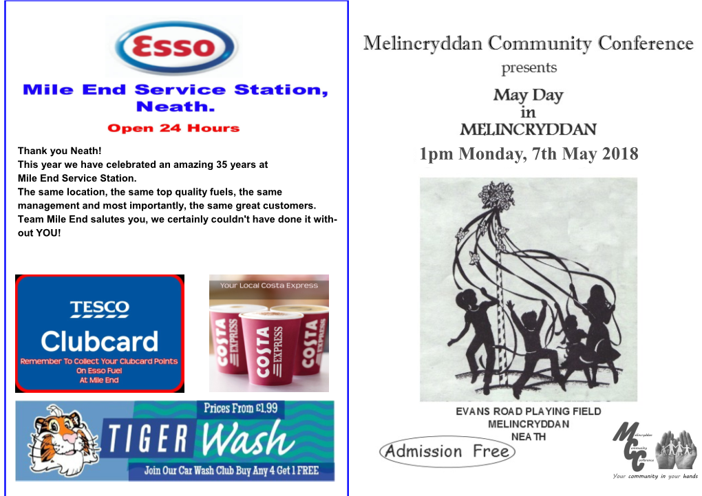 1Pm Monday, 7Th May 2018 This Year We Have Celebrated an Amazing 35 Years at Mile End Service Station