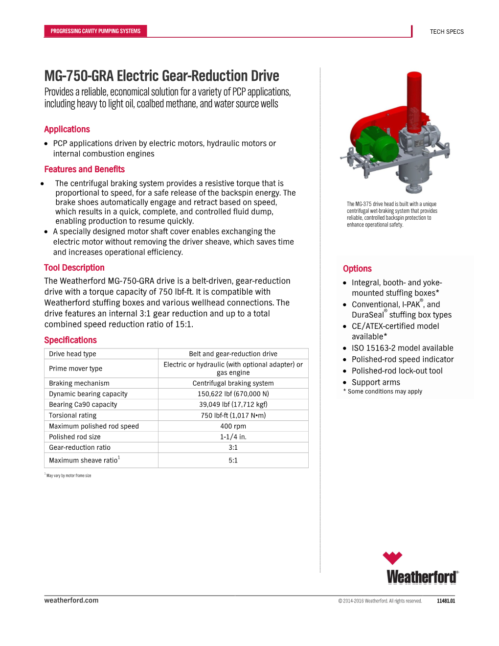 MG-750-GRA Electric Gear-Reduction Drive