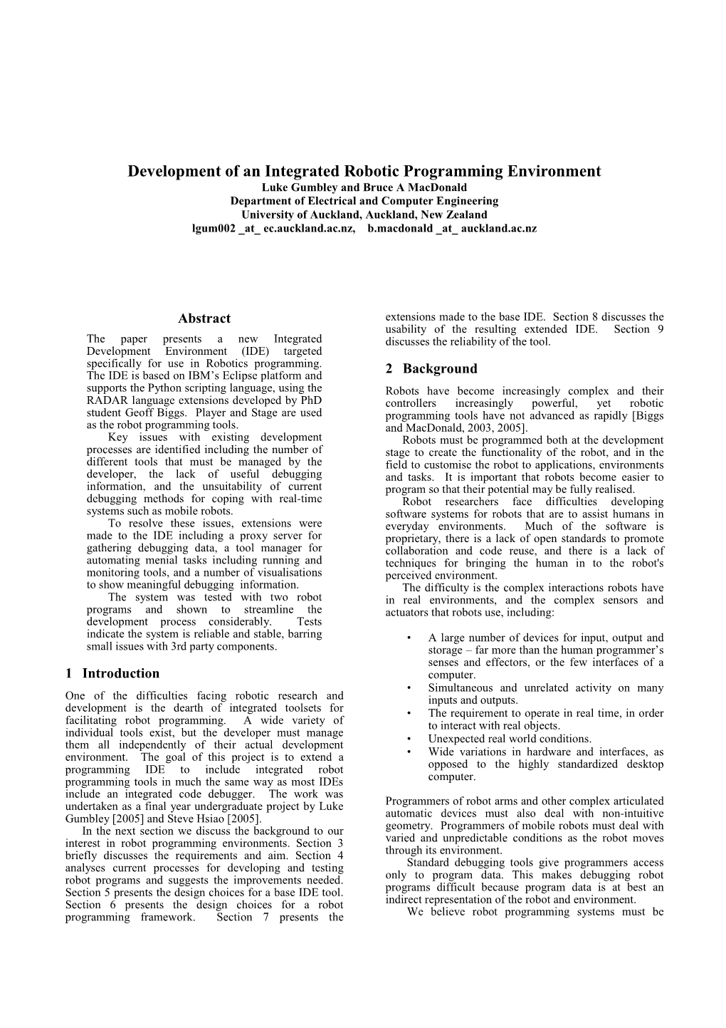 Development of an Integrated Robotic Programming Environment