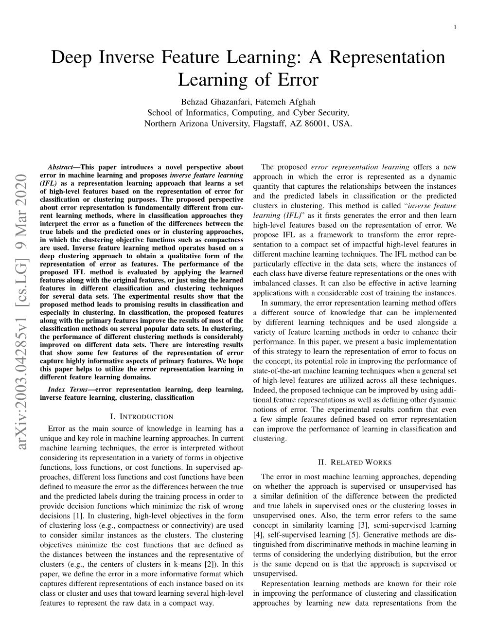 Deep Inverse Feature Learning