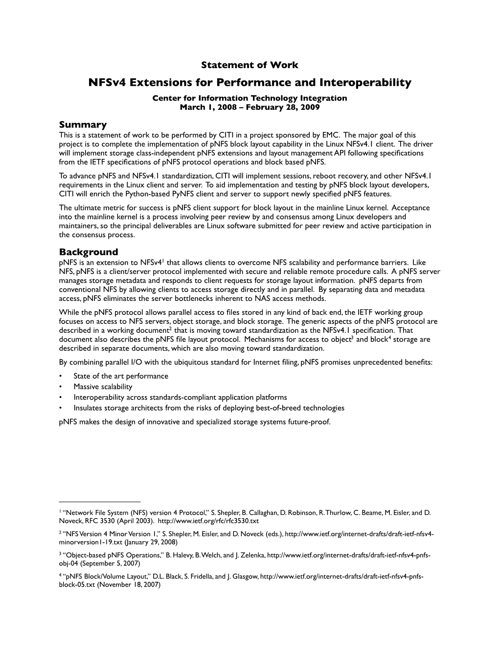 Nfsv4 Extensions for Performance and Interoperability
