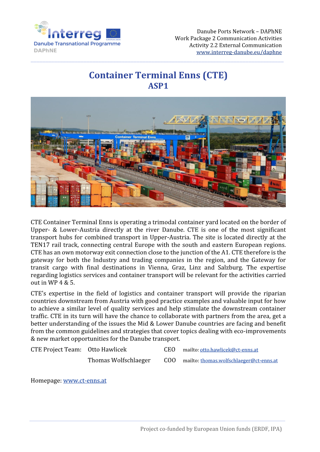 Container Terminal Enns (CTE) ASP1