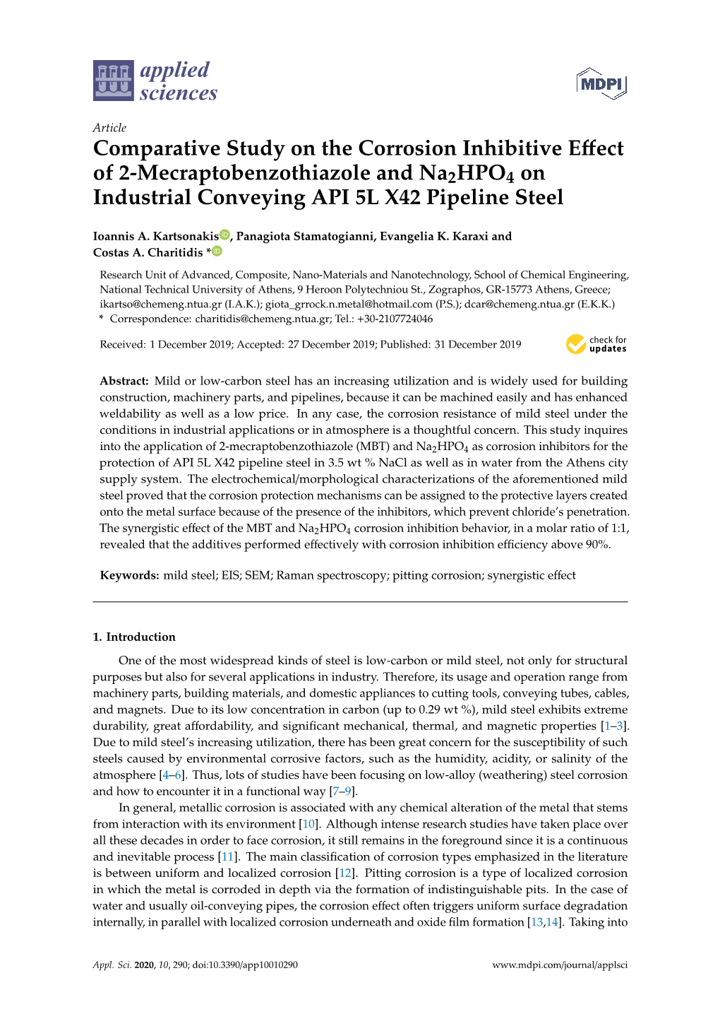 Comparative Study on the Corrosion Inhibitive Effect of 2