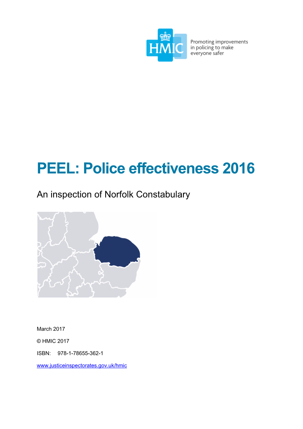 PEEL: Police Effectiveness 2016 – Norfolk Constabulary