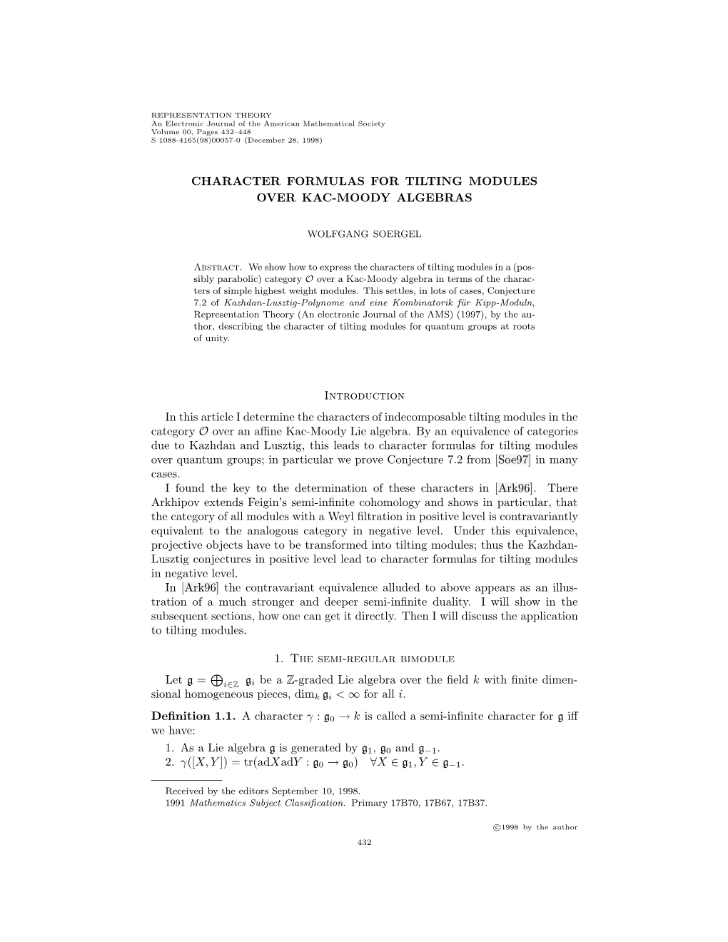 Character Formulas for Tilting Modules Over Kac-Moody Algebras