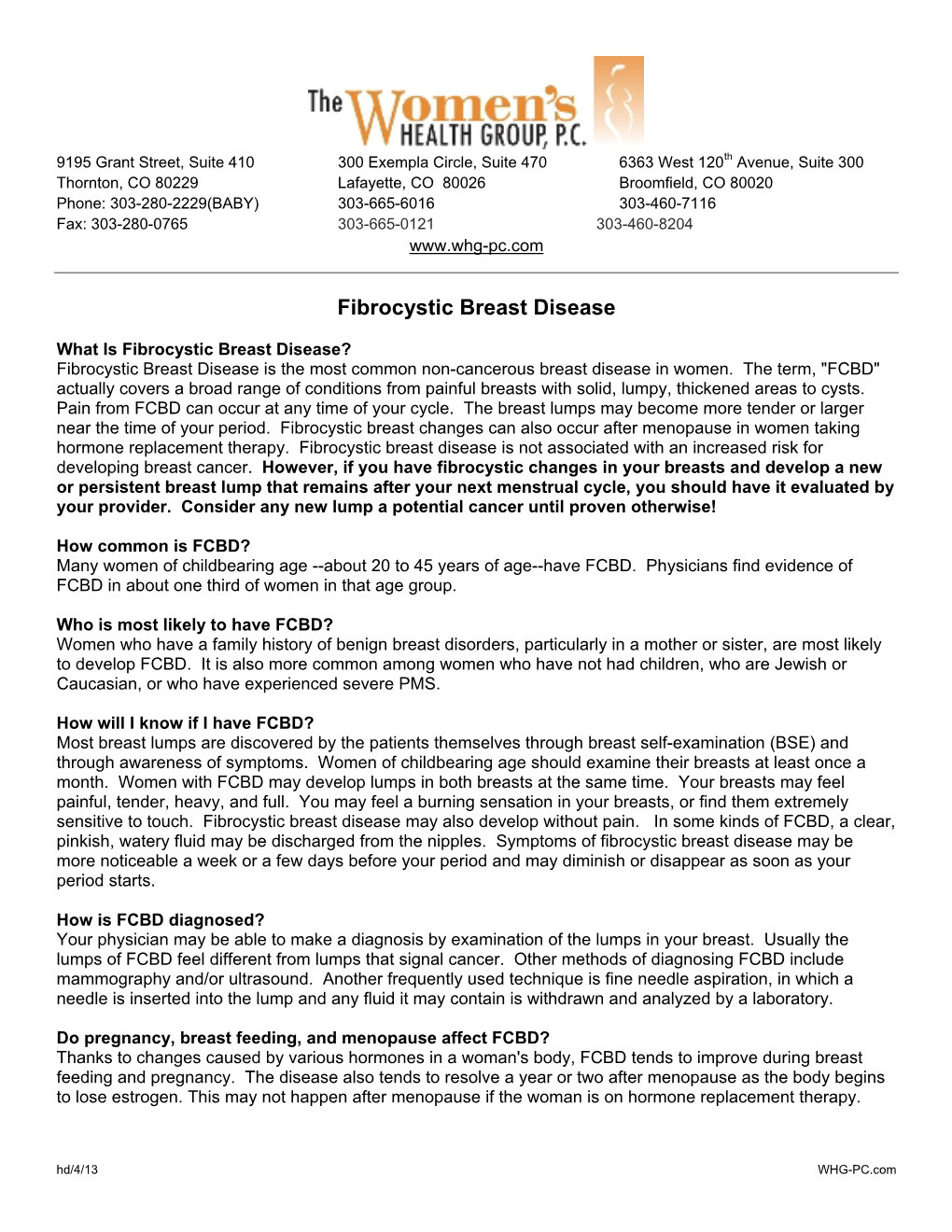 Fibrocystic Breast Disease