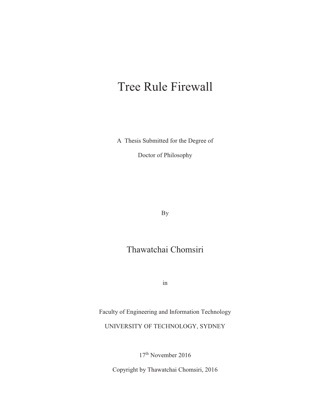 Tree Rule Firewall