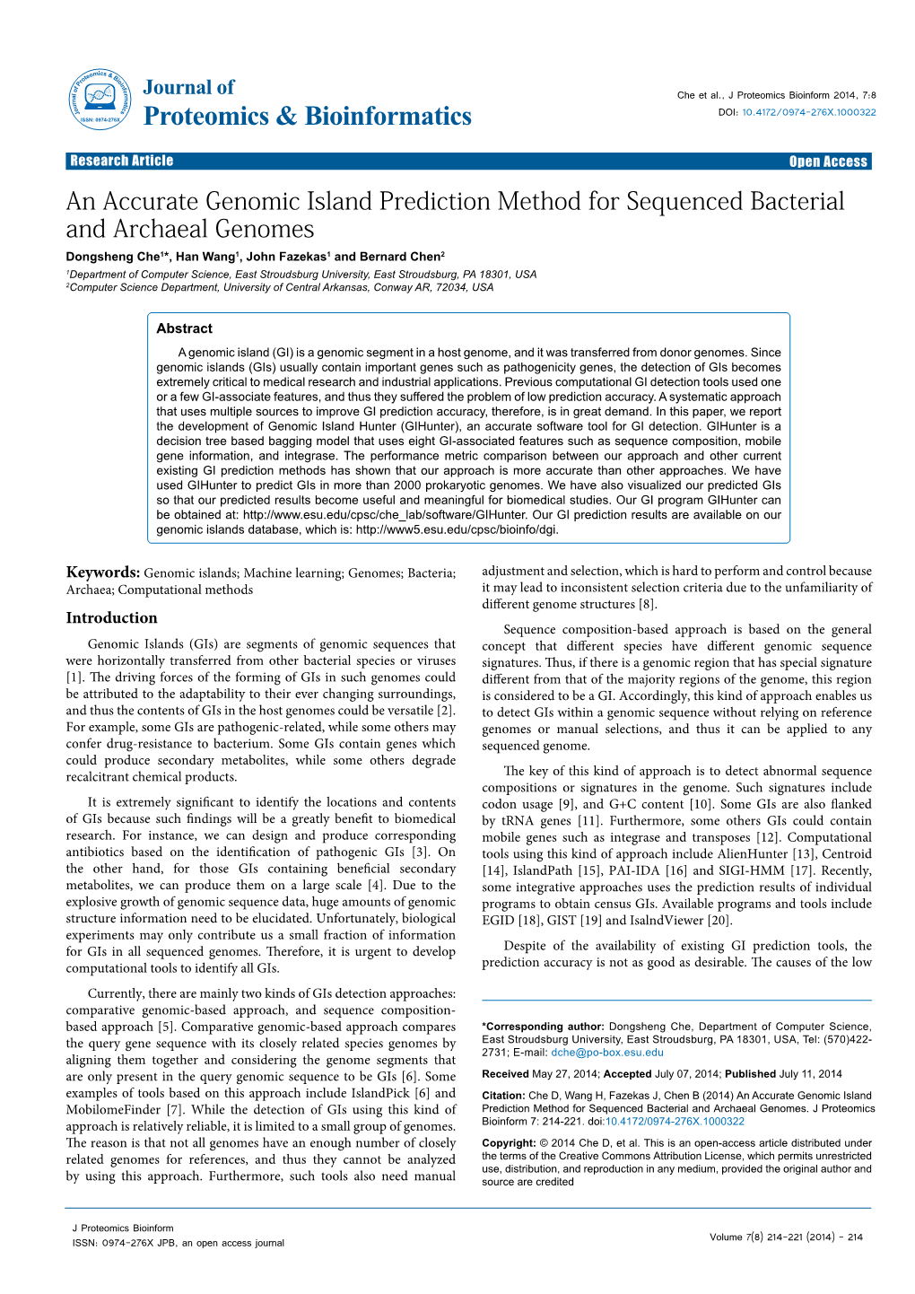 An Accurate Genomic Island Prediction Method for Sequenced