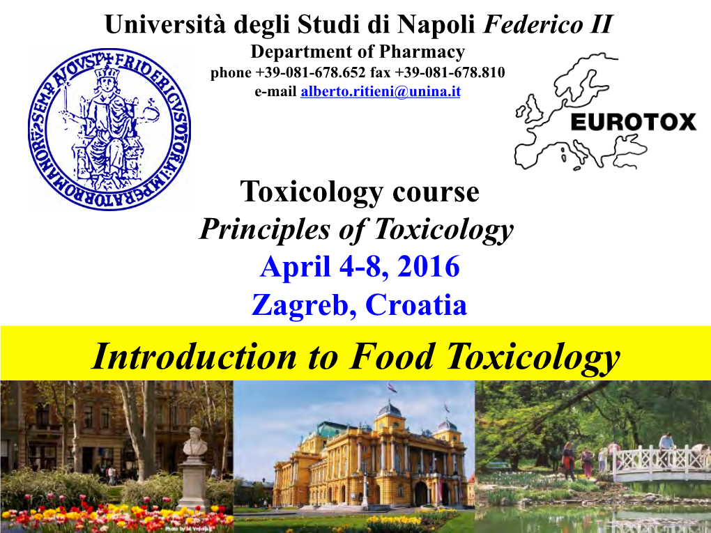 Introduction to Food Toxicology Food Toxicology