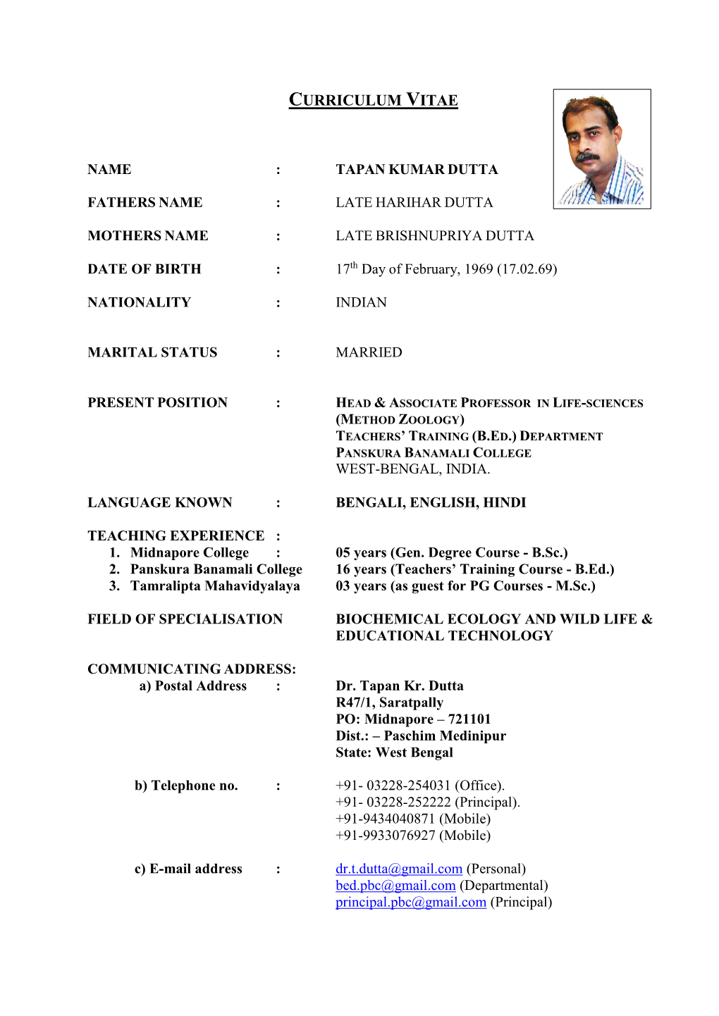 Curriculum Vitae