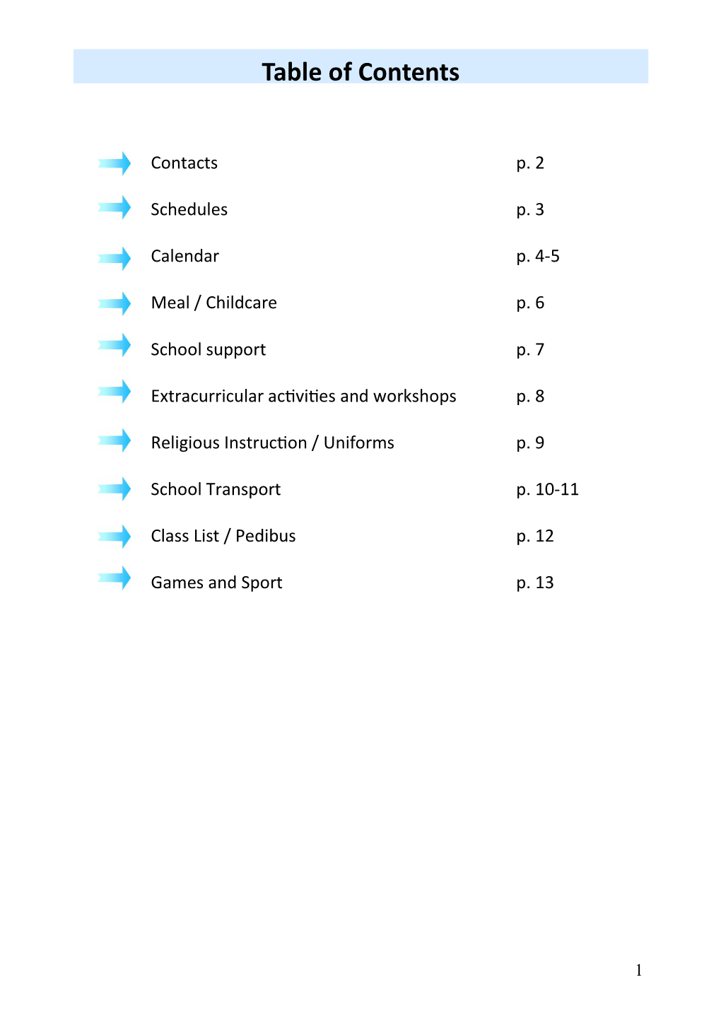 Table of Contents