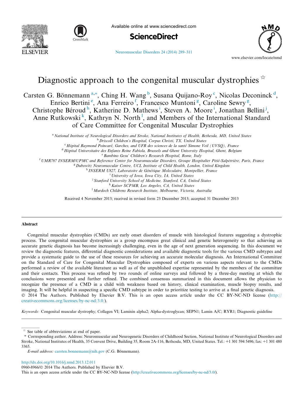 Diagnostic Approach to the Congenital Muscular Dystrophies Q