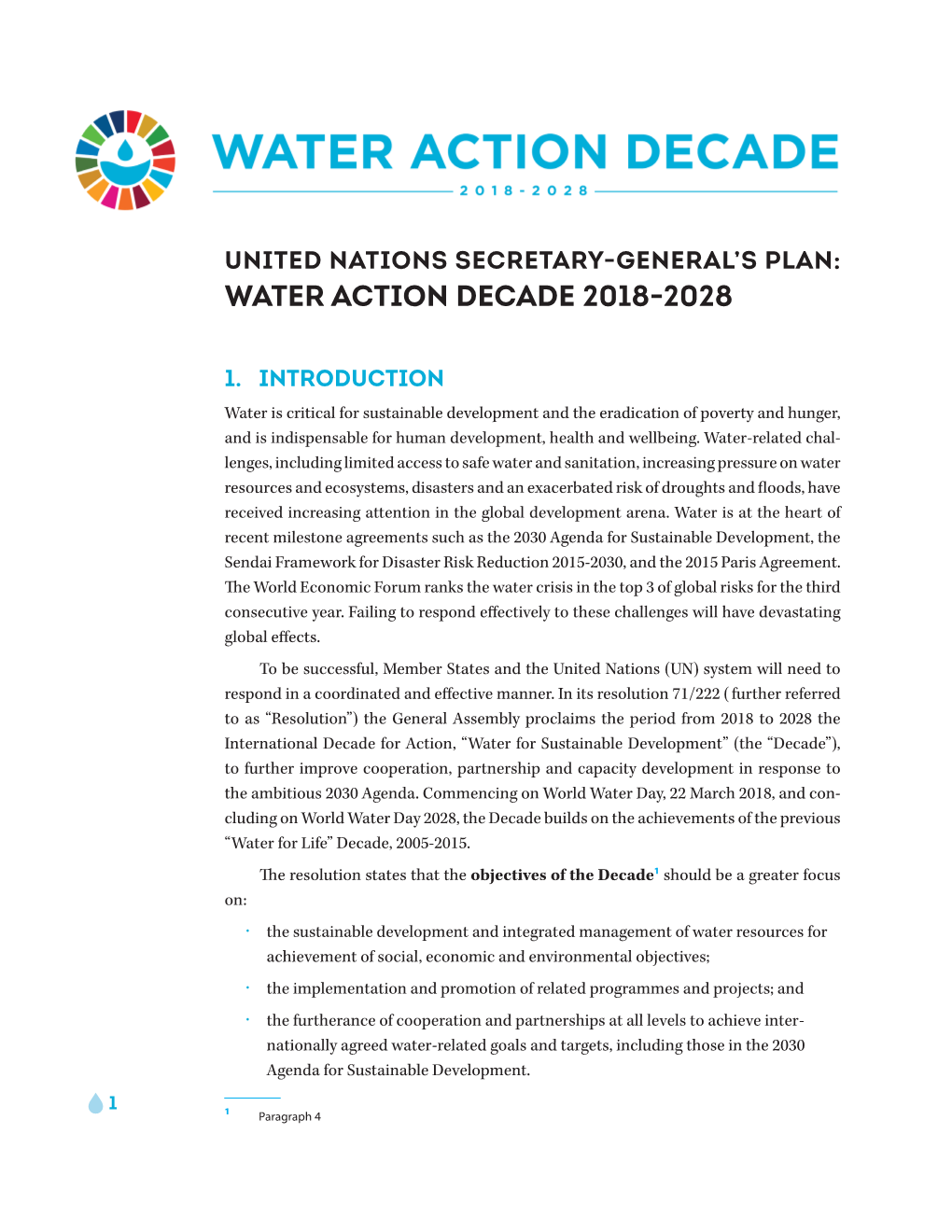 Water Action Decade 2018-2028