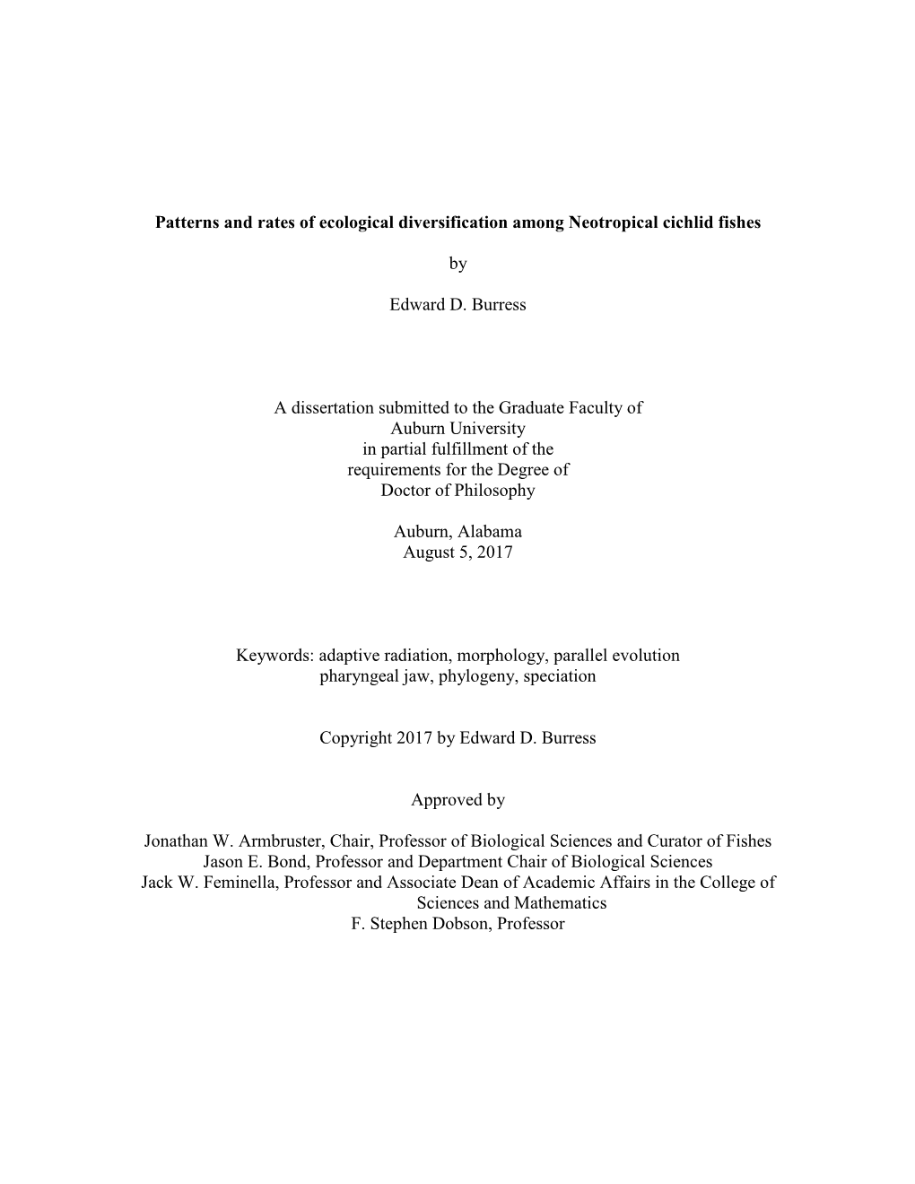 Patterns and Rates of Ecological Diversification Among Neotropical Cichlid Fishes