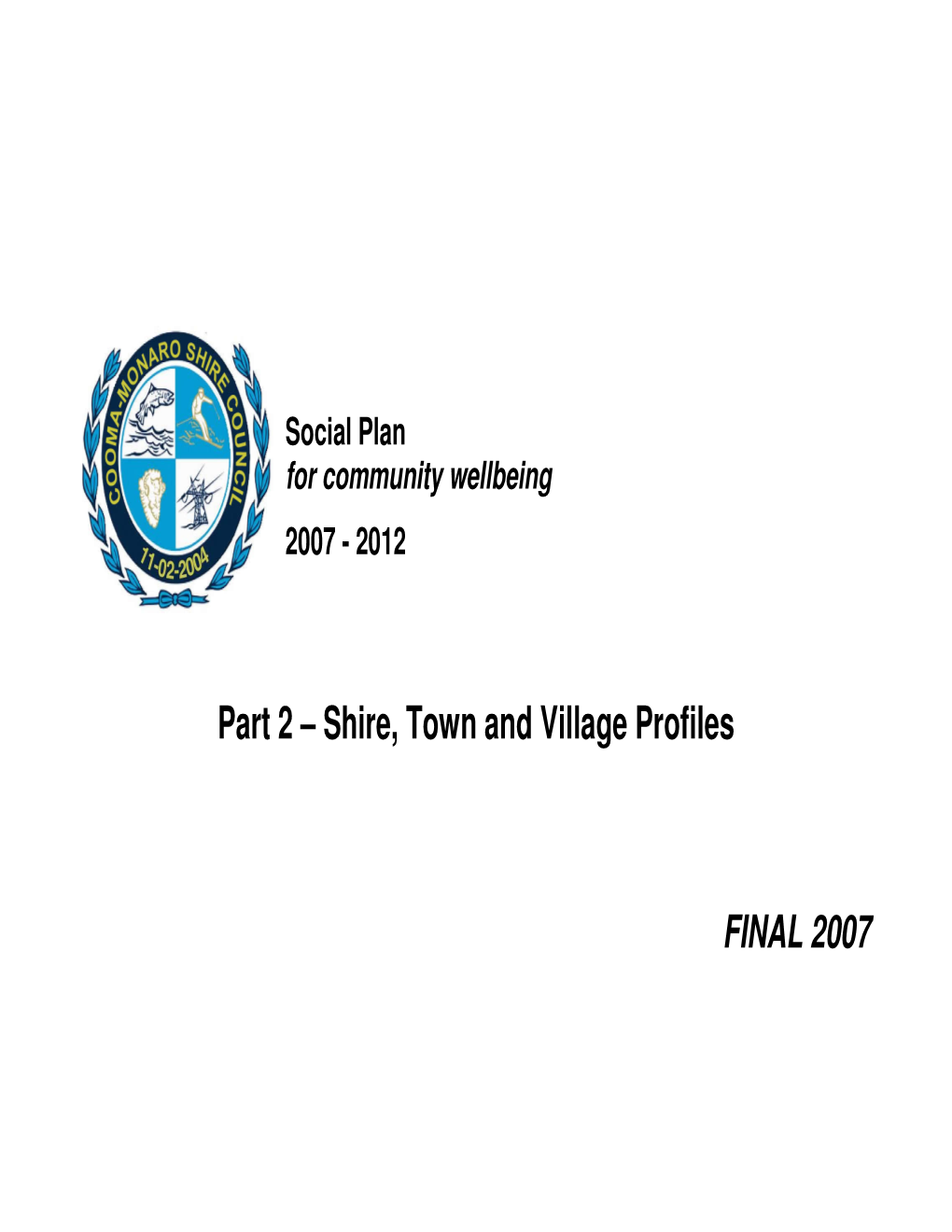 Shire, Town and Village Profiles FINAL 2007