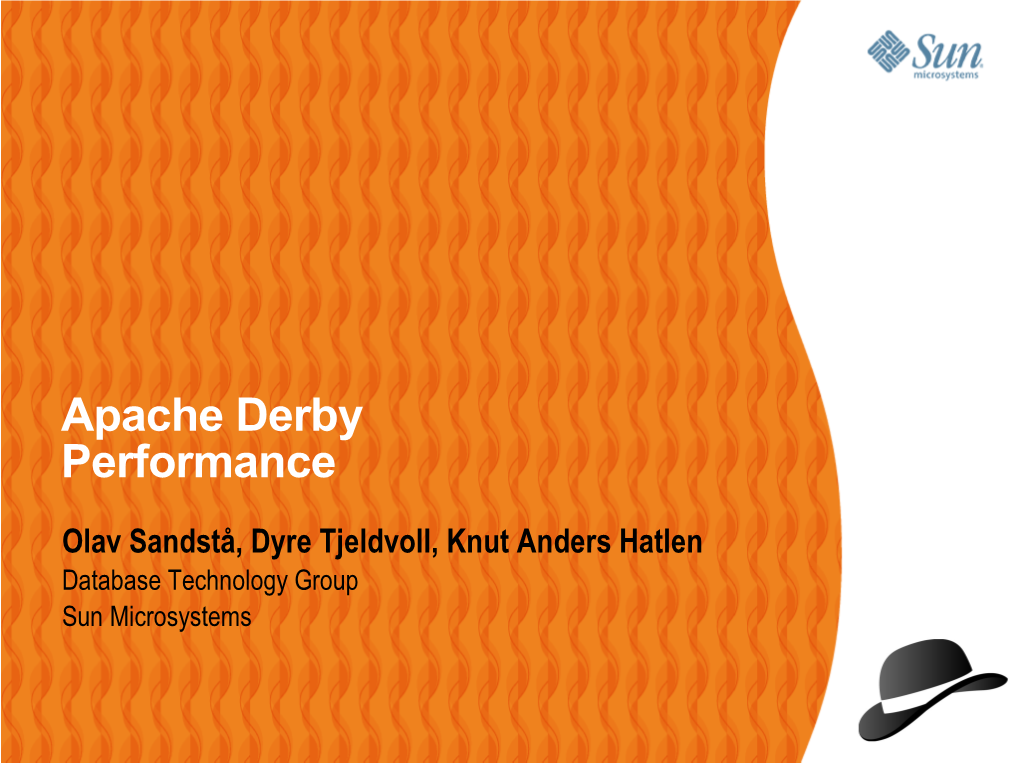 Apache Derby Performance