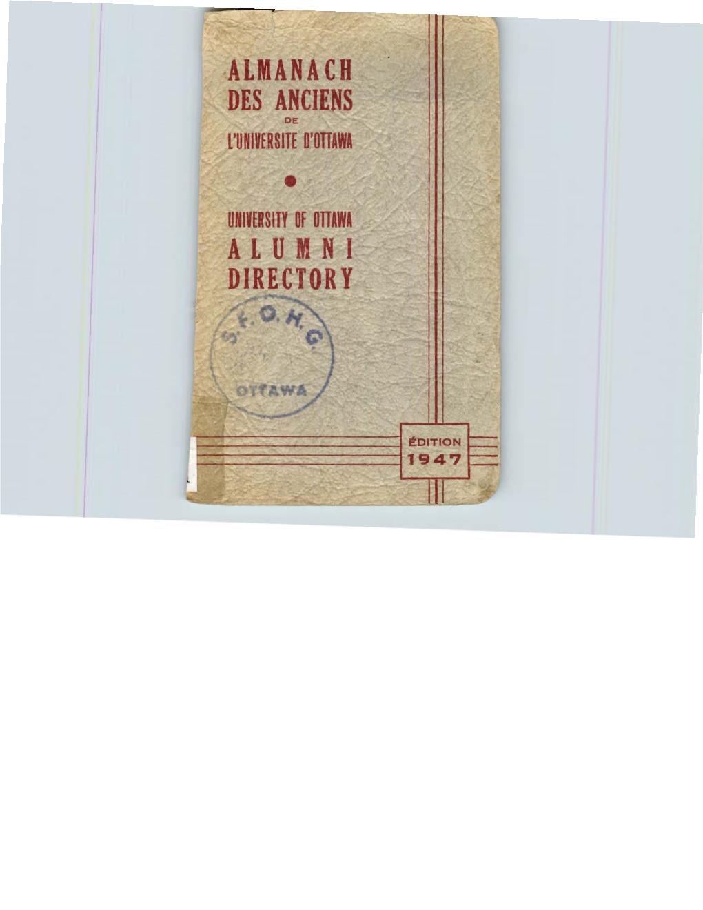 Almanach Des Anciens De L'université D'ottawa – 1947.Pdf
