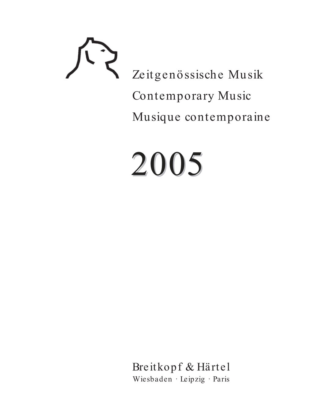 Zeitgenössische Musik Contemporary Music Musique Contemporaine Breitkopf & Härtel