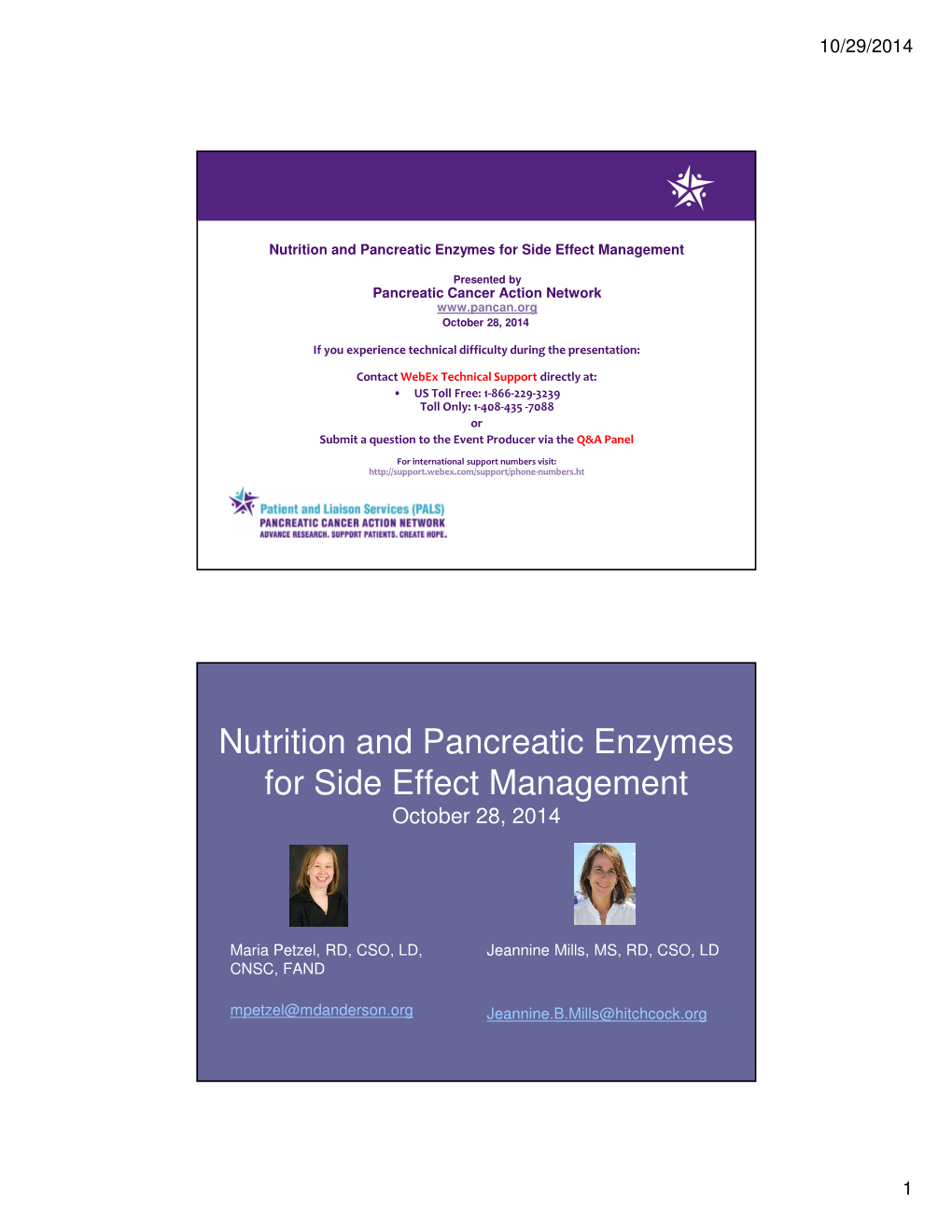 Nutrition and Pancreatic Enzymes for Side Effect Management