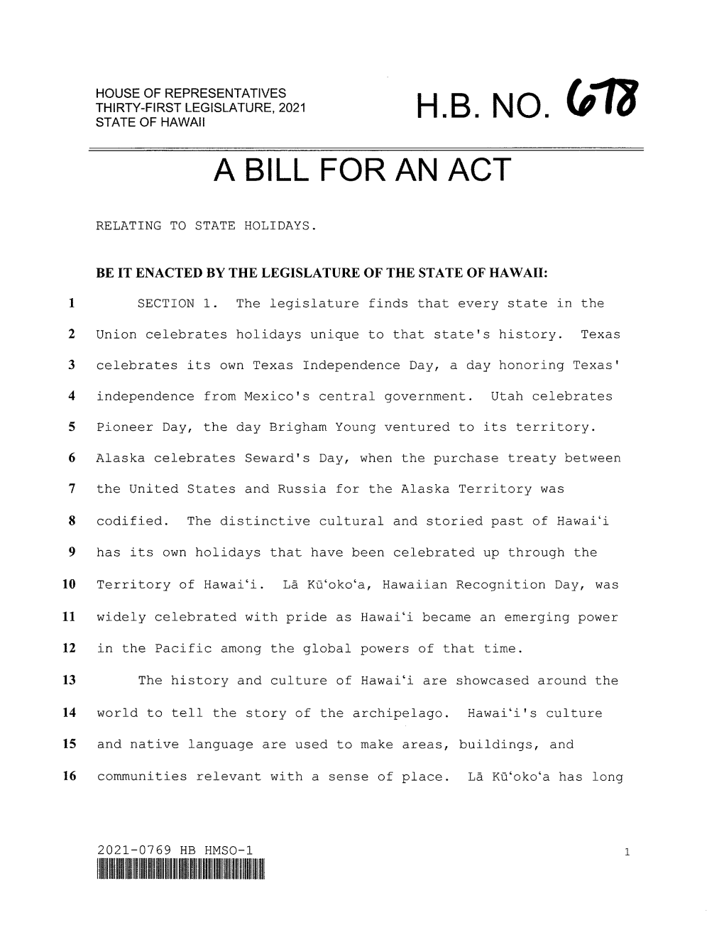 A Bill for an Act