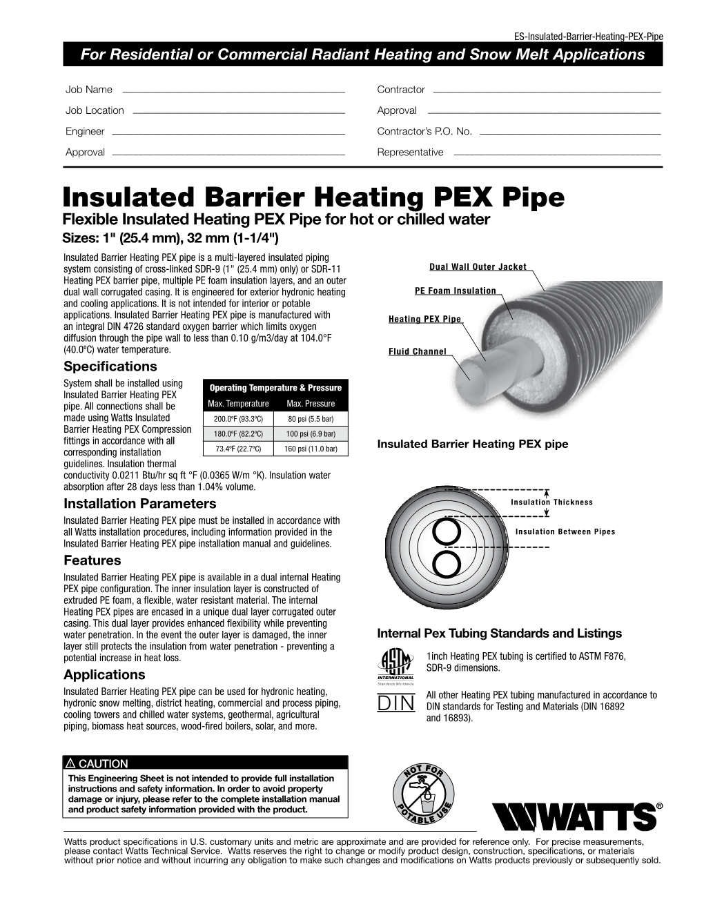 Insulated Barrier Heating PEX Pipe