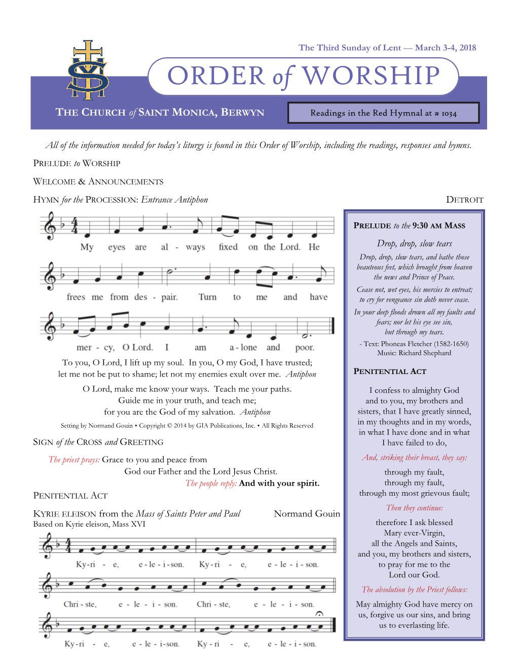 ORDER of WORSHIP