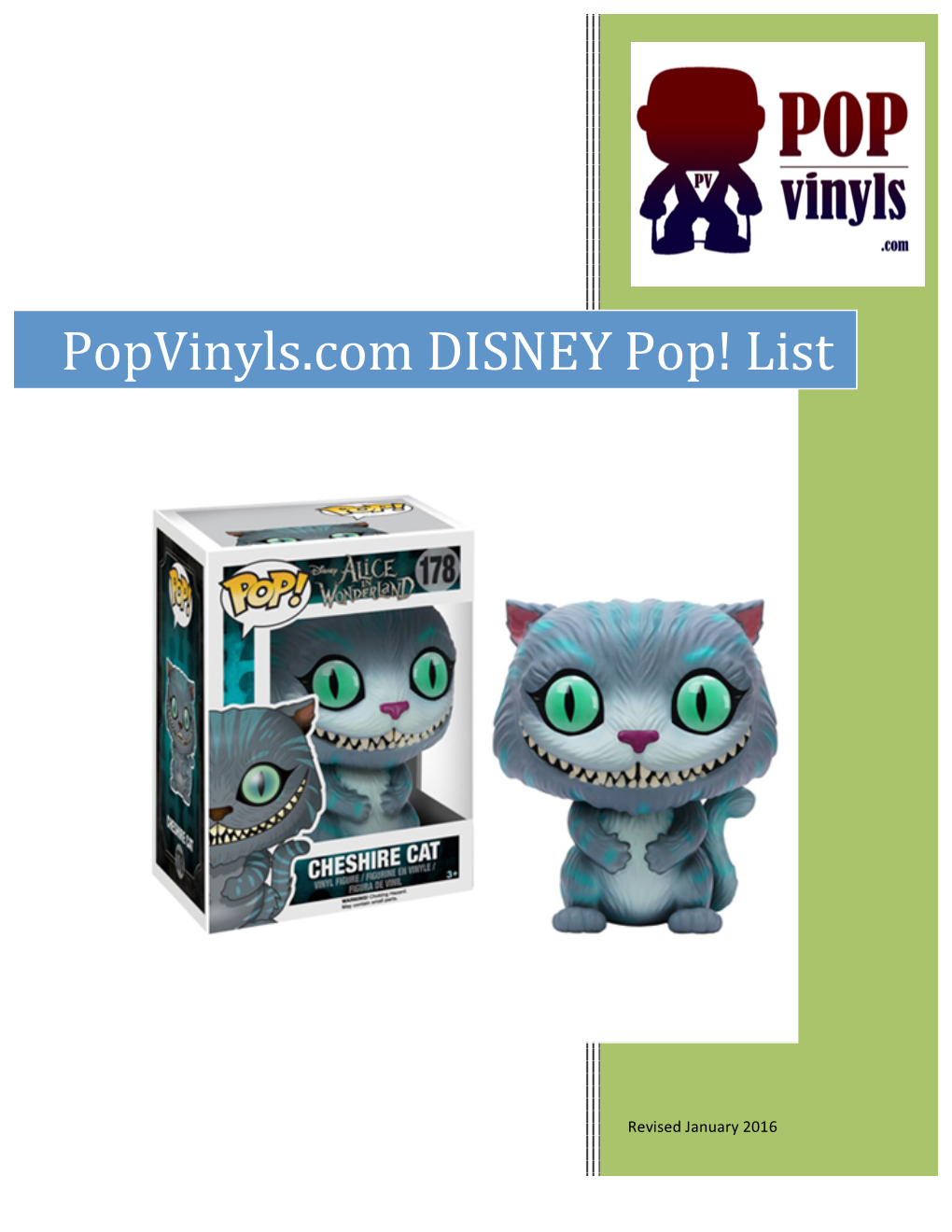 Popvinyls.Com DISNEY Pop! List