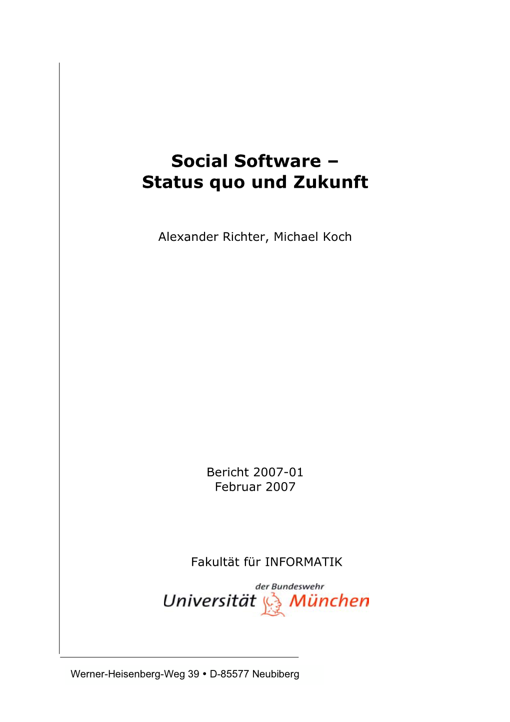 Social Software – Status Quo Und Zukunft