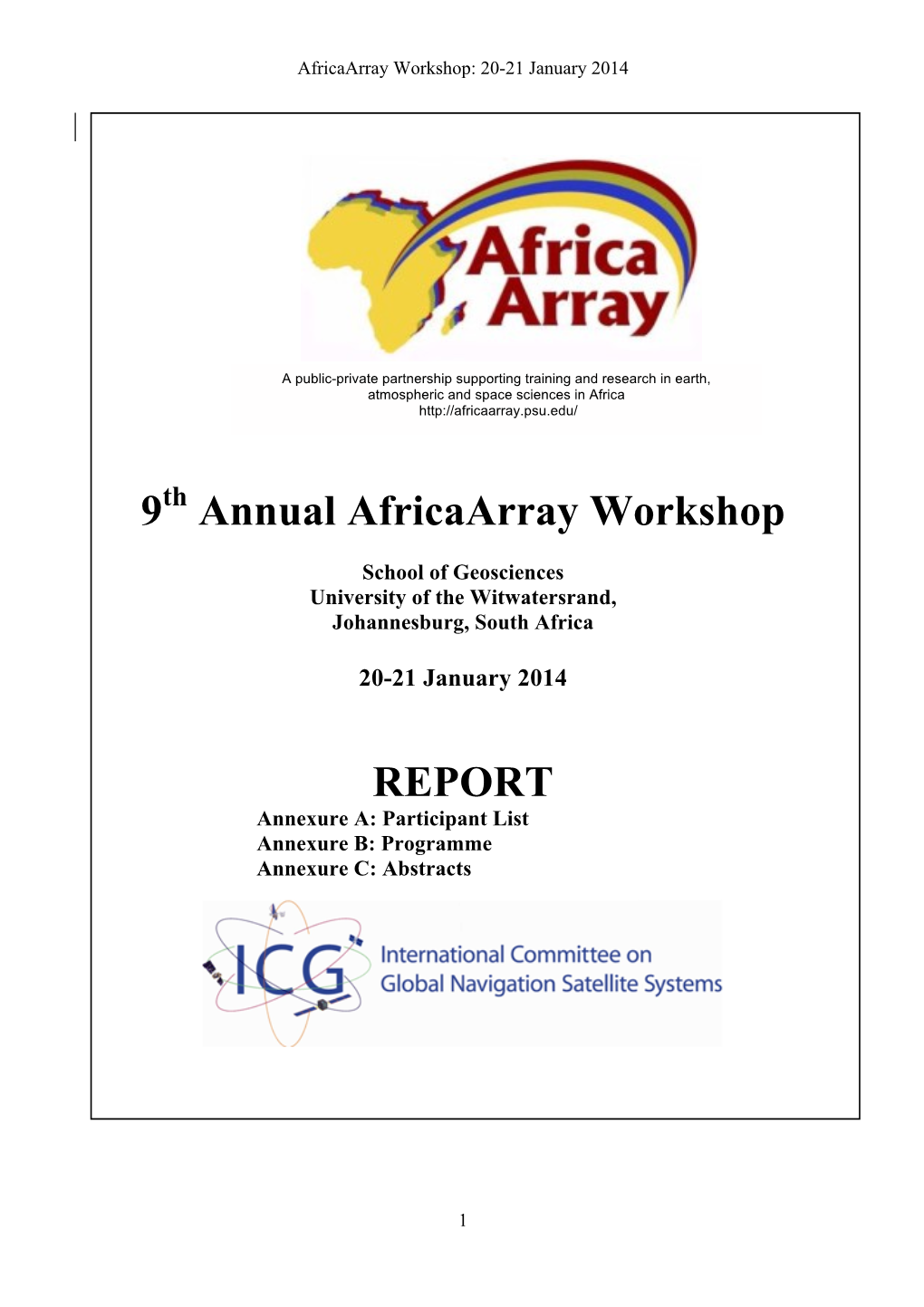 9 Annual Africaarray Workshop REPORT