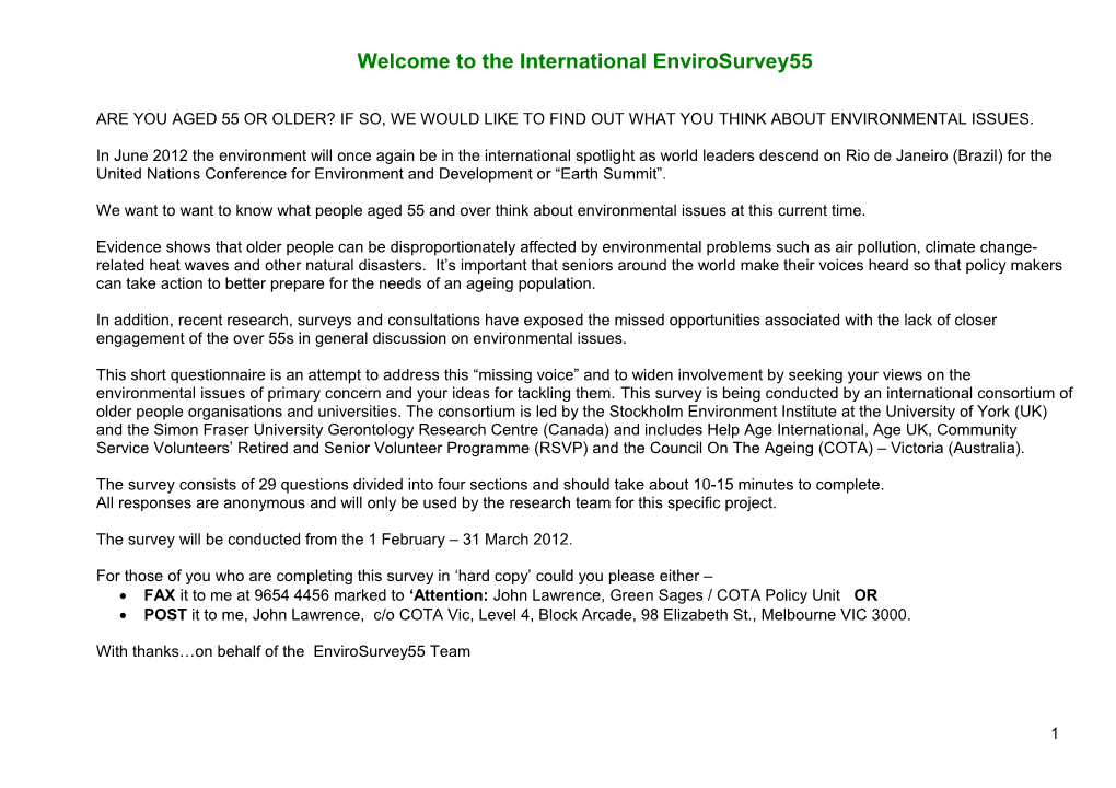 Welcome to the International Envirosurvey55