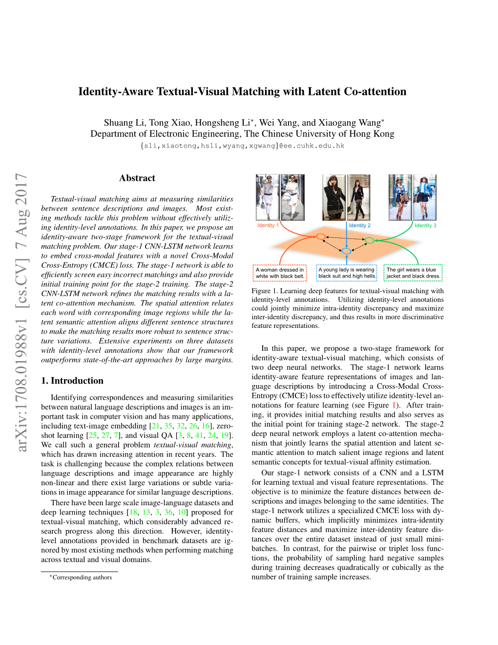 Identity-Aware Textual-Visual Matching with Latent Co-Attention
