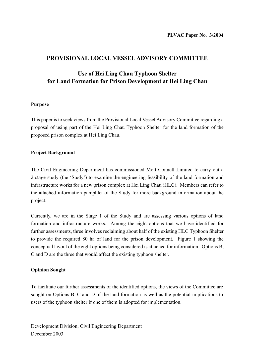 PROVISIONAL LOCAL VESSEL ADVISORY COMMITTEE Use Of