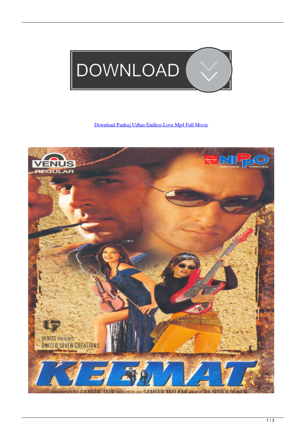 Download Pankaj Udhas Endless Love Mp4 Full Movie