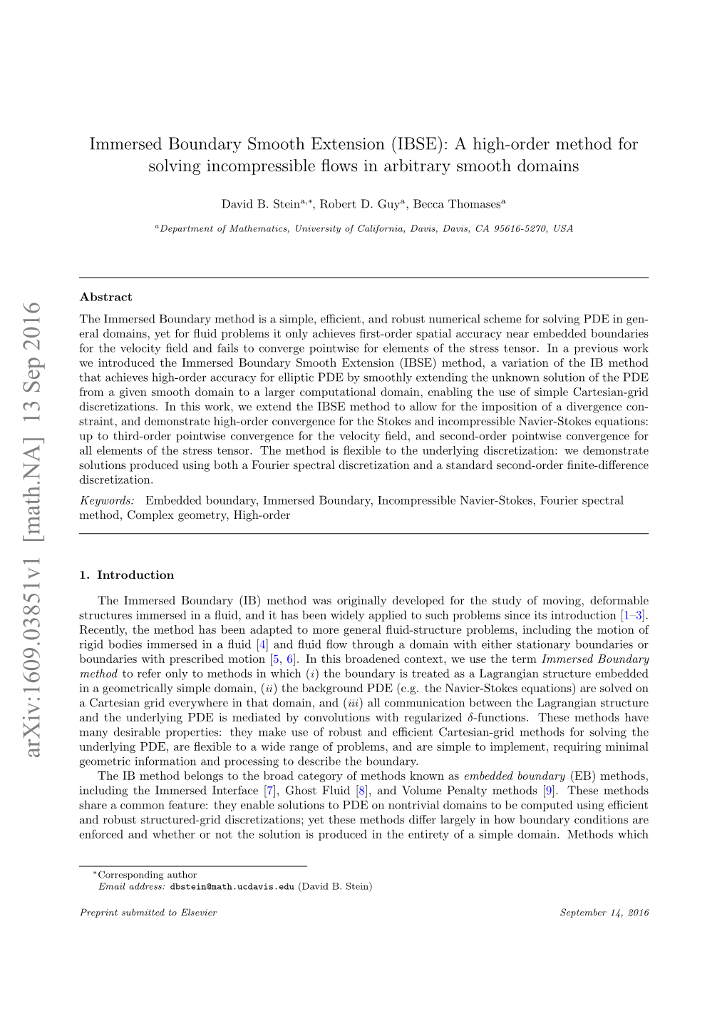 Arxiv:1609.03851V1 [Math.NA] 13 Sep 2016 Geometric Information and Processing to Describe the Boundary